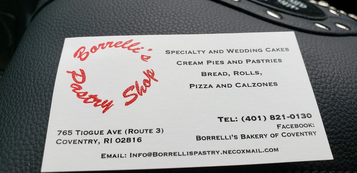 Borrelli's Pastry Shop Menu - Image 1